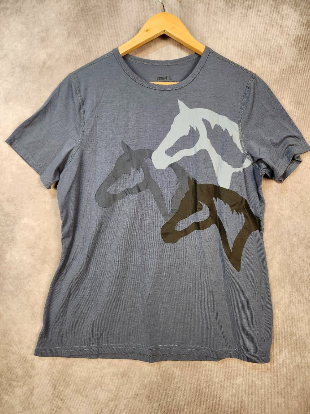 Kerrits Head Turner Gray Horse Graphic Short Sleeved Tee Size Large